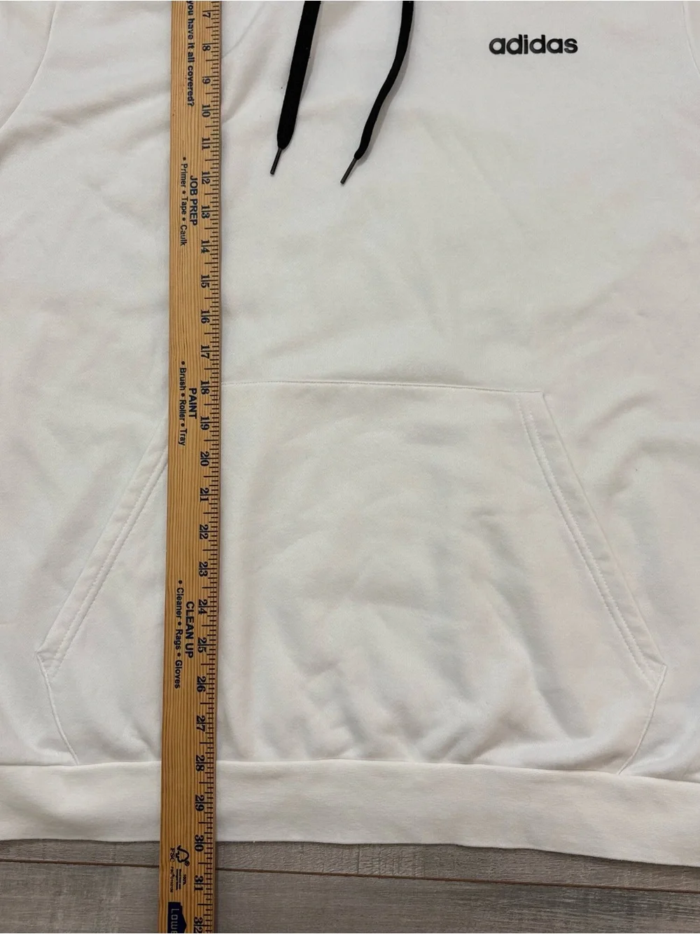 Adidas Men’s Hoodie Size 2XL White Black Fleece Activewear Long Sleeve 3 Stripe